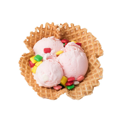 Strawberry Ice Cream Waffle Bowl